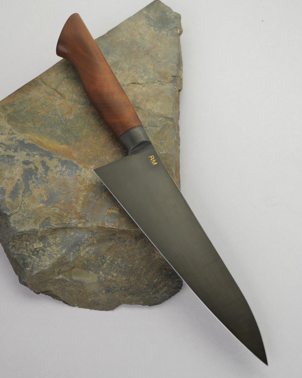 Couteau de chef en damas et manche en acajou